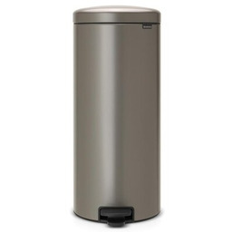 BRABANTIA Kosz na śmieci z pedałem 114441 NewIcon ciche zamykanie, przenośny 30L Platynowy Zyskaj