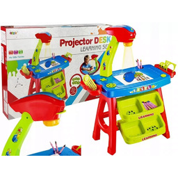 Stolik edukacyjny z projektorem niebiesko-czerwony 700x435 mm Leantoys