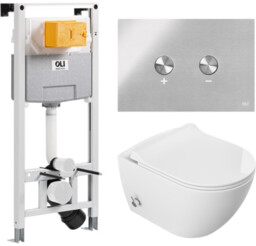 Zestaw OLI miska wc Viba + stelaż + przycisk chrom
