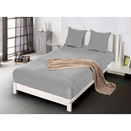 Prześcieradło z MIKROFIBRY-MIŚ z gumką jasnoszare PRZG-04