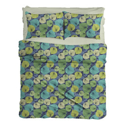 Matex Pościel bawełniana 220x200 liście kolorowe granatowa R18 Ranforce