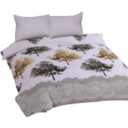 Matex Pościel bawełniana 160x200 drzewa szare złote R20 Ranforce