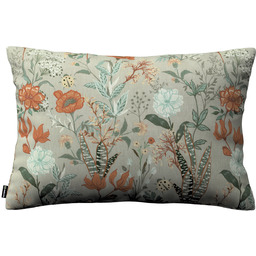 Poszewka Kinga na poduszkę prostokątną, kolorowe kwiaty na szarym tle, 60 x 40 cm, Flowers