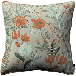 Poszewka Gabi na poduszkę, kolorowe kwiaty na szarym tle, 45 x 45 cm, Flowers