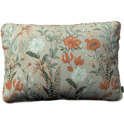 Poszewka Gabi na poduszkę prostokątna, kolorowe kwiaty na szarym tle, 60 x 40 cm, Flowers