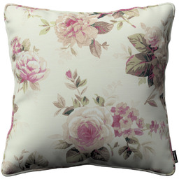 Poszewka Gabi na poduszkę, różowo-beżowe róże na kremowym tle, 60 x 60 cm, Londres