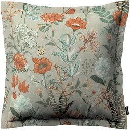Poszewka Mona na poduszkę, kolorowe kwiaty na szarym tle, 45 x 45 cm, Flowers