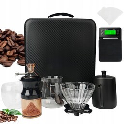 Zestaw Narzędzi Do Parzenia Kawy 9ELE Z Kubkiem Do Kawy, Szklanym Dzbanem