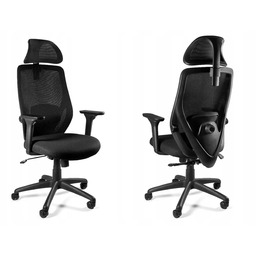 Fotel Ergonomiczny Chester Czarny Biurowy Krzesło Obrotowy Nowe Normy Bhp