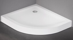 New Trendy Mild Satin Brodzik akrylowy asymetryczny 80x90x11,5 cm lewy biały mat B-0686