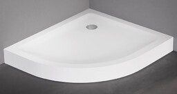 New Trendy Mild Satin Brodzik akrylowy asymetryczny 80x90x11,5 cm prawa biały mat B-0687