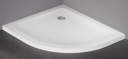 New Trendy Mild Satin Brodzik akrylowy asymetryczny 80x90x4,5 cm lewy biały mat B-0684