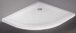 New Trendy Mild Satin Brodzik akrylowy asymetryczny 80x90x4,5 cm prawy biały mat B-0685