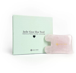 Kamień Gua Sha Jadeitowa płytka do masażu Acus Med - prostokąt - różowy