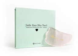 Kamień Gua Sha Jadeitowa płytka do masażu Acus Med - trójkąt - różowy