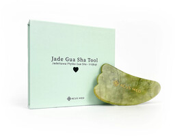 Kamień Gua Sha Jadeitowa płytka do masażu Acus Med - trójkąt - zielony