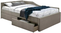 Łóżko Eliot Velvet 120x200 cm z szufladami ciemny beż