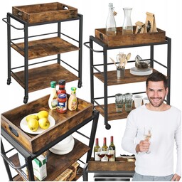 Szafka kuchenna na kółkach Wózek mobilny Regał Zestaw do serwowania potraw