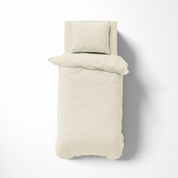 Detexpol Pościel adamaszkowa 140X200 ekri jednobarwna paski 1 cm Pure