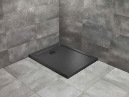 Radaway brodzik akrylowy ze strukturą Doros F Stone czarny 120x90cm SDRF1290-01-54S