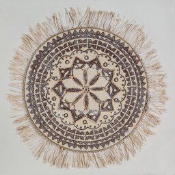 Eurofirany Obraz 501a 60x60 beżowy ornamenty ręcznie malowany na płótnie