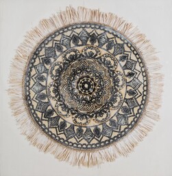 Eurofirany Obraz 501b 60x60 beżowy ornamenty ręcznie malowany na płótnie