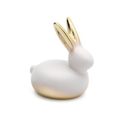 Eurofirany Figurka wielkanocna 215b 10x7x10 Zajączek kremowa złota