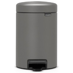 BRABANTIA Kosz na śmieci z pedałem 126260 NewIcon uszczelka przeciwzapachowa, malowany proszkowo 3L Szary Zyskaj