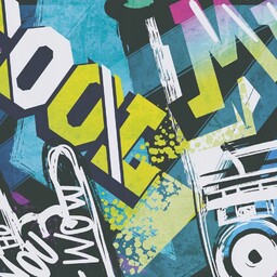Tapeta Graffiti -młodzieżowa Kolorowe Napisy, Styl Uliczny Grafika Kolor