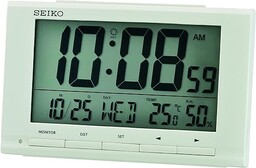 Seiko Clock budzik cyfrowy biały LCD QHL090W
