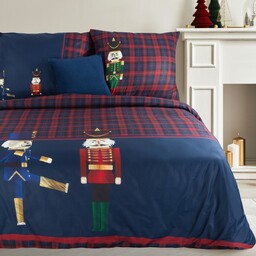 Pościel świąteczna z satyny bawełnianej Dziadek do orzechów PTS-005