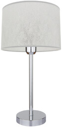 Lampa stołowa Prata 1xE27 maks. 40W chromowany metal/przezroczysty kabel PVC/srebrny klosz z tkaniny 957284127