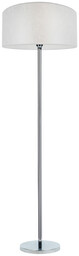 Lampa podłogowa Prata 1xE27 maks. 60W chromowany metal/przezroczysty kabel PVC/srebrny klosz z tkaniny 957283127