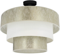 Ora Lampa Sufitowa 1xE27 Max.40W Czarny Metal/Złoty-Kremowy Klosz Tkaniny 96204221