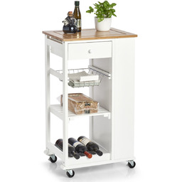 ZELLER Wózek kuchenny z bambusowym blatem, 50 x 37 x 86,5 cm