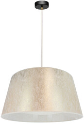 Lampa Wisząca Ora 1xE27 Maks. 40W Czarny Metal/Przezroczysty Kabel PCV/Klosz ze Złotej Tkaniny 96204123