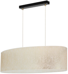 Lampa Wisząca Ora 2xE27 Maks. 40W Czarny Metal/Przezroczysty Kabel PCV/Klosz ze Złotej Tkaniny 96204122