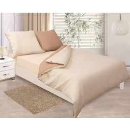 Matex Pościel satynowa 140x200 Double Face beżowa kremowa 16+02 dwustronna