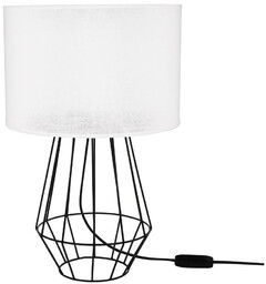 Lampa stołowa Endorfina 1xE27 maks. 60W Czarny metal/czarny kabel PCV/biały klosz z tkaniny 7322104