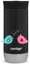 Kubek termiczny na kawę Contigo Huron 2.0 470ml - Ptaszkowe love - Czarny