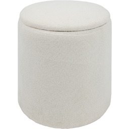 Atmosphera Okrągła pufa biała KAYDI boucle, Ø 35 cm