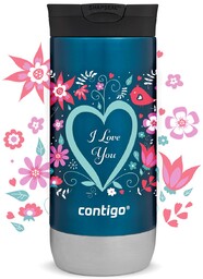 Kubek termiczny na kawę Contigo Huron 2.0 470ml - I love You - Niebieski
