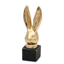 Eurofirany Figurka wielkanocna 9x8x24 58B Zajączek złota czarna