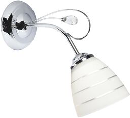 Candellux SIMPLI 21-64288 kinkiet lampa ścienna 1x40W E27 chrom kryształki klosz z paskiem 11cm