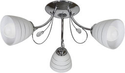 Candellux SIMPLI 33-63847plafon lampa sufitowa 3x40W E27 chrom z kryształkiem+klosz z paskiem 54cm