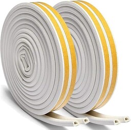 Merriway BH05065 StormSeal drzwi i okna profilu D wykluczenie odpływu, samoprzylepna gumowa uszczelka EPDM, 10 metrów (32,1/2 stopy) - biała (opakowanie 4 na 2,5 m)