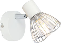 Candellux FLY 91-61959 kinkiet lampa ścienna biała+chrom regulacja klosza 1X40W E14 8cm