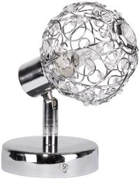 Candellux COLLAR 91-13637 kinkiet lampa ścienna chrom klosik druciany koraliki z akrylu 1X40W G9 8,5cm