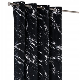 Zasłona Na Przelotach Glamour Czarna Srebrne Zdobienia 140x260cm