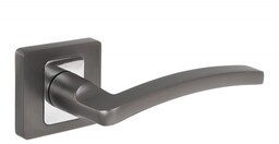 Klamka drzwiowa KUCHINOX MADERA na szyldzie dzielonym kwadratowym, grafit/chrom